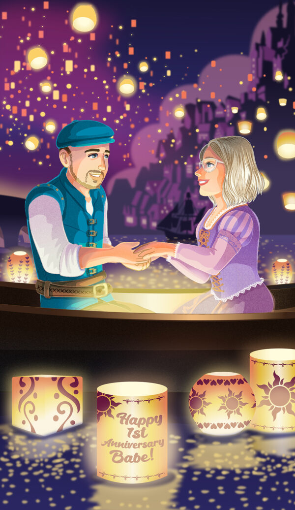 Get couple portrait inspired from Tangled