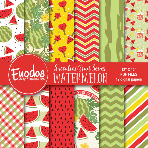 watermelon digital paper